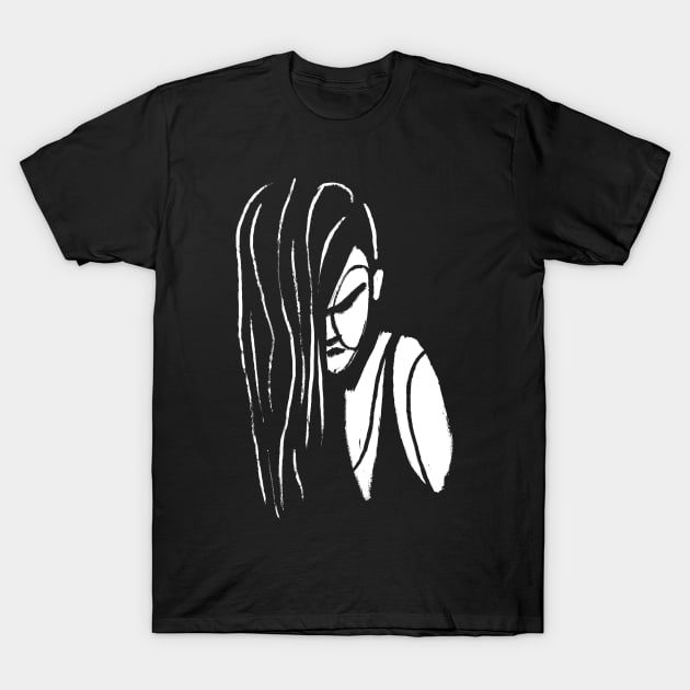 Girl with Long Black Hair T-Shirt by Dave Stoltenberg